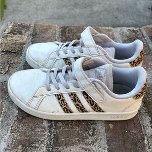 adidas Kids Sneakers White with Leopard Print